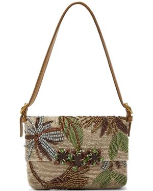 Maliparmi Beaded Floral Shoulder Bag - Metallic