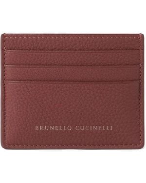 Brunello Cucinelli Leather Card Holder - Purple