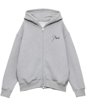 Rhude Classique Front-Zip Hoodie - Gray