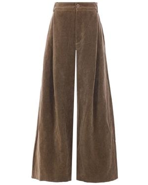 Uma Wang Samthose mit Abnähern - Braun