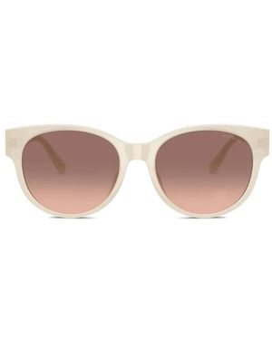 COACH Quilted-Effect Round-Frame Sunglasses - Pink