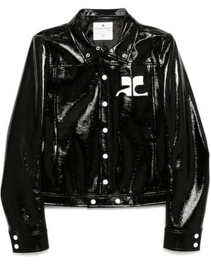Courreges Reedition Vinyl Jacke - Schwarz