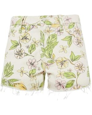 Mother The Dodger Floral-Print Shorts - White