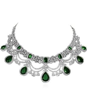 Hzmer Jewelry Zeenat Crystal-Embellished Necklace - Green