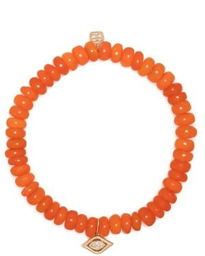 Sydney Evan 14Kt Evil Eye Opal Bracelet - Orange