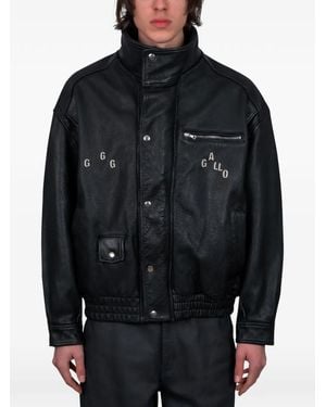 PALY Leather Bomber Jacket - Black