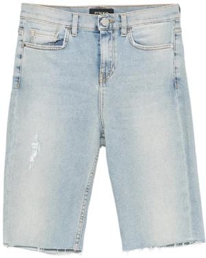 Pinko Distressed Raw-Cut Shorts - Blue