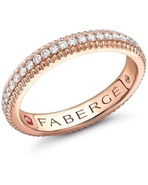Faberge 18Kt Rose Colours Of Love Diamonds Fluted Eternity Ring - White