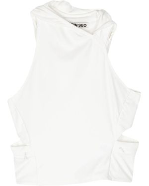 Hyein Seo Asymmetric Cut-Out Top - White