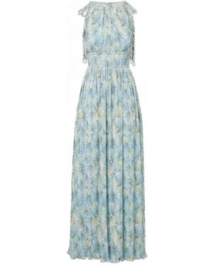 Veronica Beard Floral-Pattern Maxi Dress - Blue