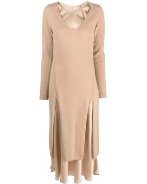 Twinset Long-Sleeve Layered Jumper Dress - Natural