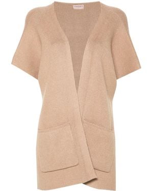 Twinset Poncho Con Logo Bordado - Neutro