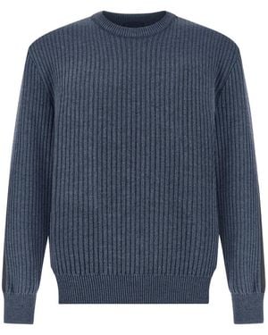 Paul & Shark Ribbed Typhoon Platinum Sweater - Blue