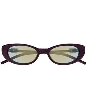 Gucci Logo-Plaque Cat-Eye Sunglasses - Purple