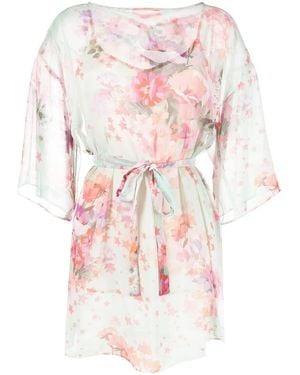 Twinset Floral-Print Belted Dress - Pink