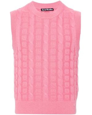 Acne Studios Jersey De Punto De Ochos Con Logo Face - Rosa