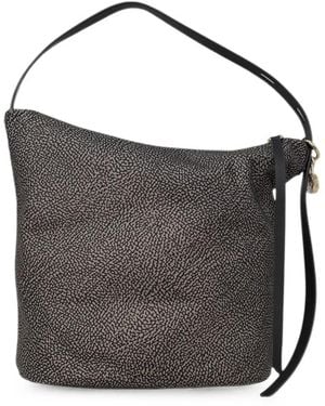 Borbonese Medium Prive O.P. Print Bag - Black