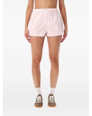 Sporty & Rich Sporty &Amp Rich Cotton Boxer Shorts With Elasticated Waist And Logo - Pink