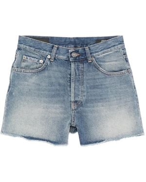 Dondup Pantalones Vaqueros Cortos Deshilachados - Azul