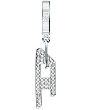 DIESEL Orecchini Con Pendente Logo D - Bianco