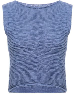 Voz Knitted Crop Top - Blue