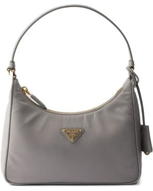 Prada Mini Re-edition 2005 Tote Bag - Grey