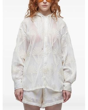 Osklen Camicia Con Ricamo E Cappuccio - Grigio