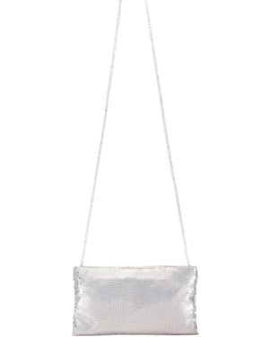 Benedetta Bruzziches Metallic Chain Clutch Bag - White