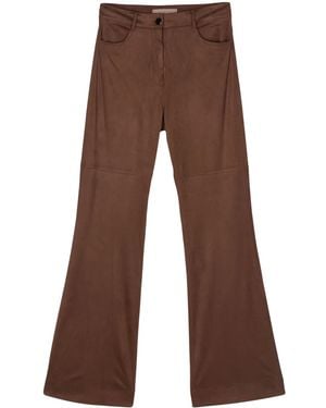 D.exterior Flared Trousers - Brown