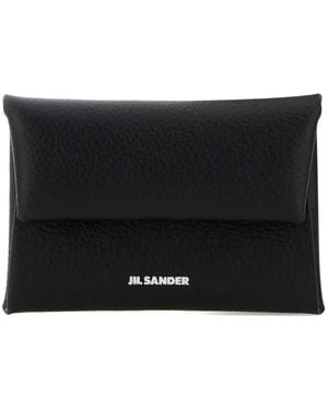 Jil Sander Folded Leather Coin Purse - Black