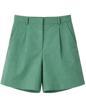 Weekend by Maxmara Pleated Tailored Shorts - Green
