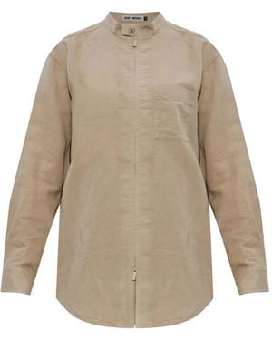 Issey Miyake Paper-Esque U Button-Up Shirt - Natural