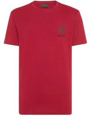 Billionaire Camiseta de algodón con logo bordado - Rojo