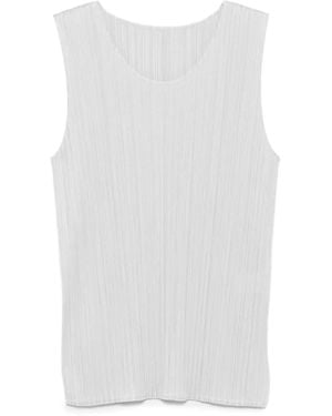 Pleats Please Issey Miyake Geplooide Top - Wit