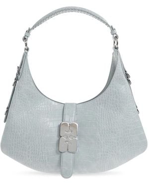 Ganni Leather Tote Bag - Grey
