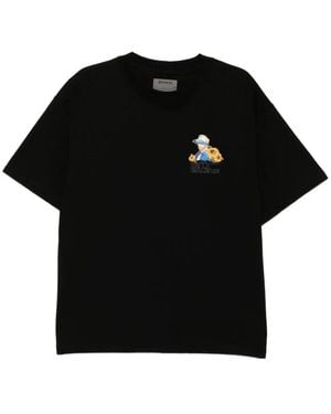 Musium Div. Logo-Embroidered T-Shirt - Black