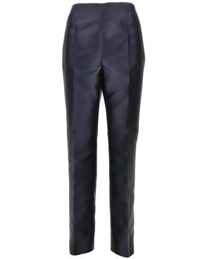 Alberta Ferretti Satin-Finish Tailored Pants - Blue
