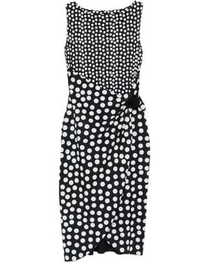 La Petite Robe Di Chiara Boni Polka Dot Flower Midi Dress - White