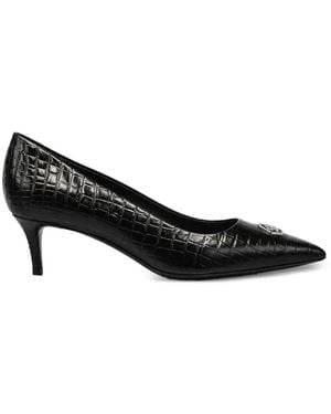 Philipp Plein Hexagon Croc-Effect Court Shoes - Black