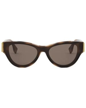 Fendi Logo-Temple Cat-Eye Sunglasses - Brown