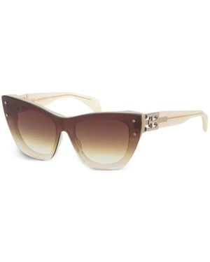 Bugatti Cat-Eye Logo-Plaque Sunglasses - White