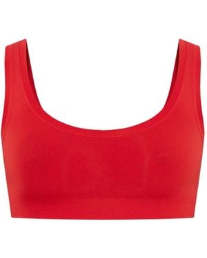 Hanro Banana-Motif Scoop-Neck Top - Red