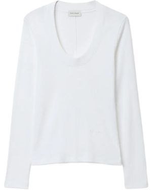 House of Dagmar Scoop-Neck Long-Sleeve Top - White