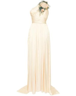 Saiid Kobeisy Flower Embroidered Dress - White