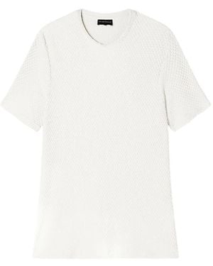 Emporio Armani T-Shirt À Design En Nid D'Abeille - White