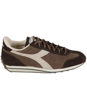 Diadora Logo-Embroidered Panelled Trainers - Brown