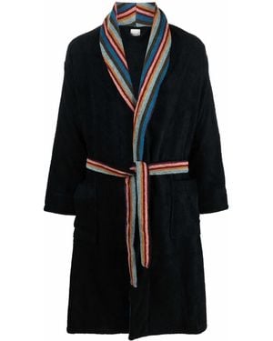 Paul Smith Artist-Stripe Cotton Robe - Black