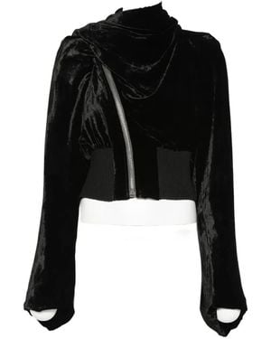 Rick Owens Draped Asymmetric-Zip Jacket - Black