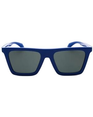 Versace Greca Rectangular-Frame Sunglasses - Blue