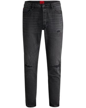 BOSS Distressed-Detail Slim-Fit Jeans - Black